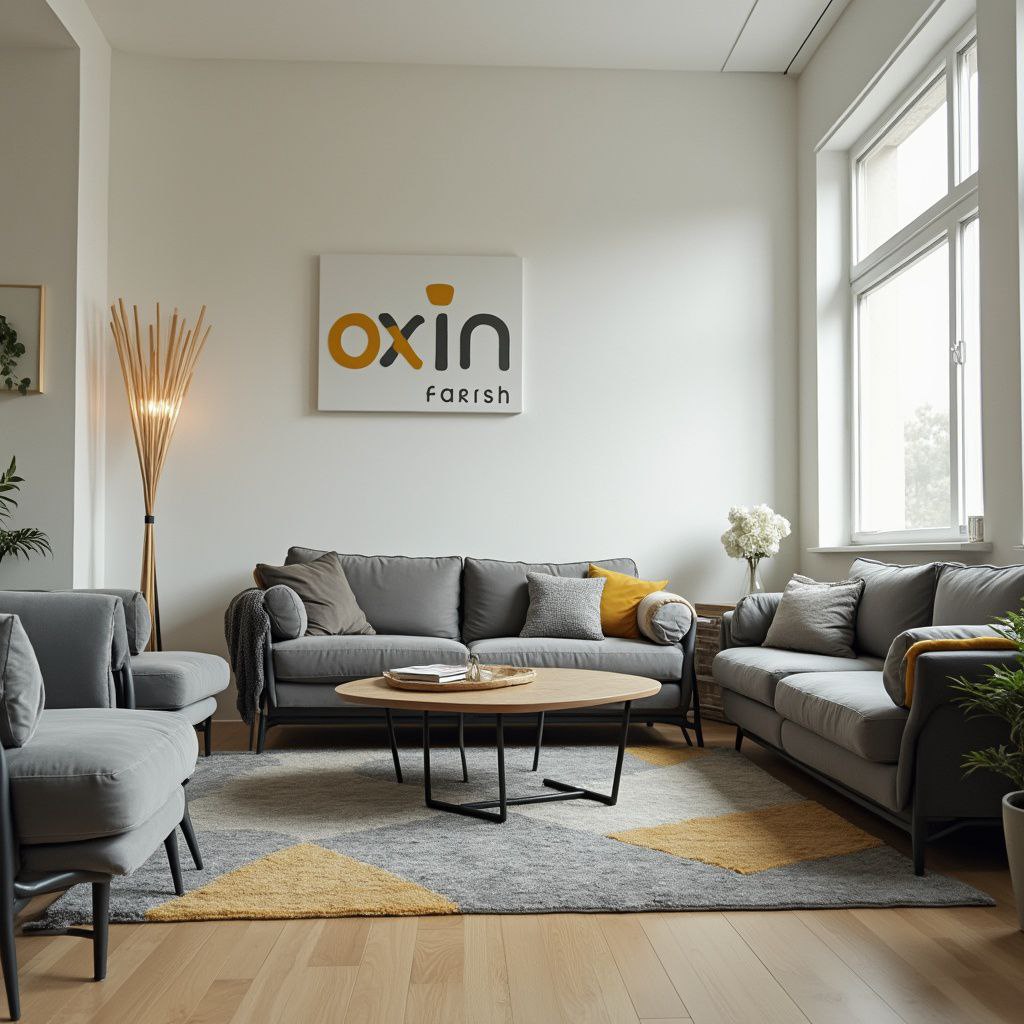 ست مبل طوسی با فرش