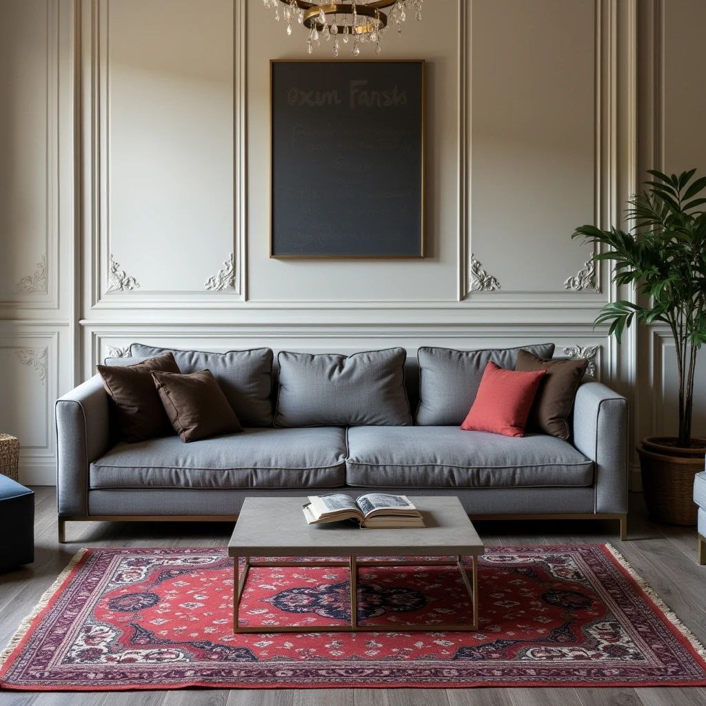 فرشینه مناسب برای مبل طوسی ست مبل طوسی با فرش