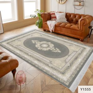 روفرشی کشدار طوسی و کرم مخمل شانل کد 1555