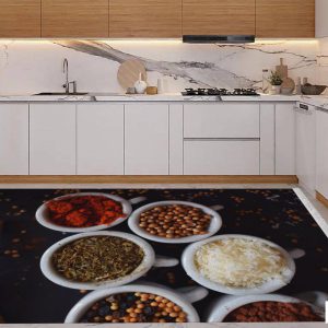 فرشینه آشپزخانه طرح ادویه جات😎❤ کد 122+ ضمانت کیفیت