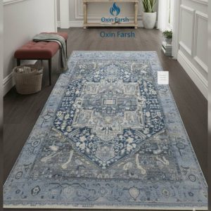 خرید فرشینه راهرویی کلاسیک آبی