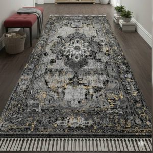 خرید فرشینه راهرویی کلاسیک طوسی