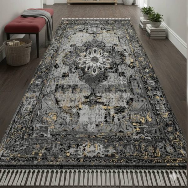 خرید فرشینه راهرویی کلاسیک طوسی