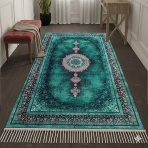 خرید فرشینه راهرویی آبی