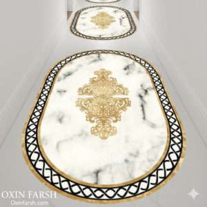 خرید فرشینه راهرویی بیضی لاکچری