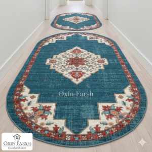 خرید فرشینه راهرویی بیضی لاکچری