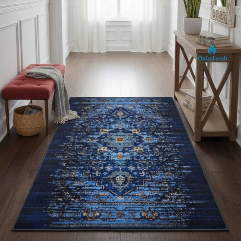 خرید فرشینه راهرویی سرمه ای