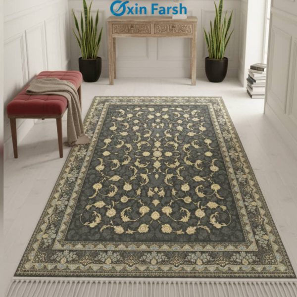 فرشینه راهرویی طوسی کلاسیک