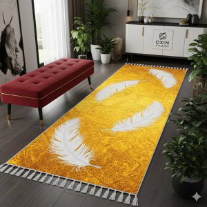 خرید فرشینه راهرویی مدرن زرد