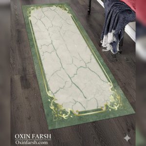 خرید فرشینه راهرویی کرم و سبز