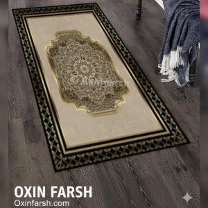 خرید فرشینه راهرویی کرم وطلایی