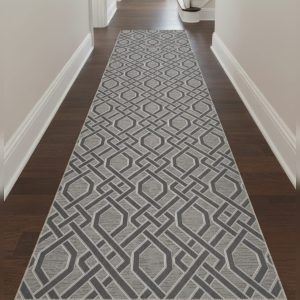 طرح فرشینه راهرویی طوسی مدرن