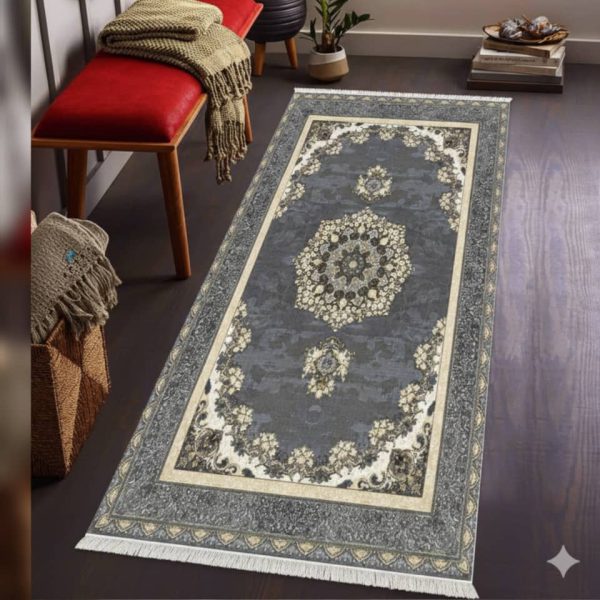 فرشینه راهرویی طوسی کلاسیک