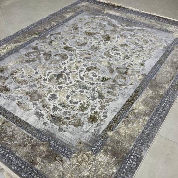 خرید فرش طوسی و سبز خرید فرش طوسی و سبز