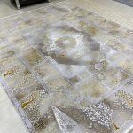 خرید فرش ماشینی وینتیج طوسی و سبز