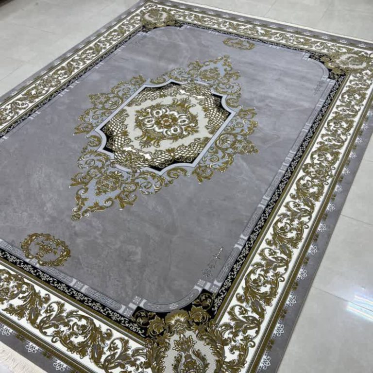 خرید فرش ماشینی لاکچری طوسی