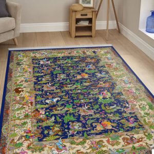 خرید مخمل فرش طرح ابریشمی دست بافت 1048