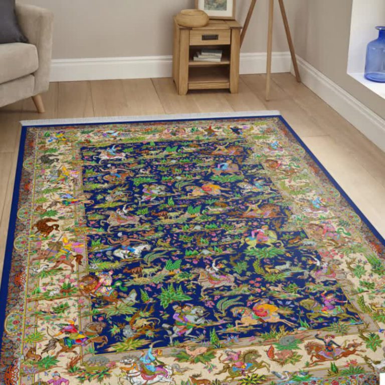 خرید مخمل فرش طرح ابریشمی دست بافت 1048