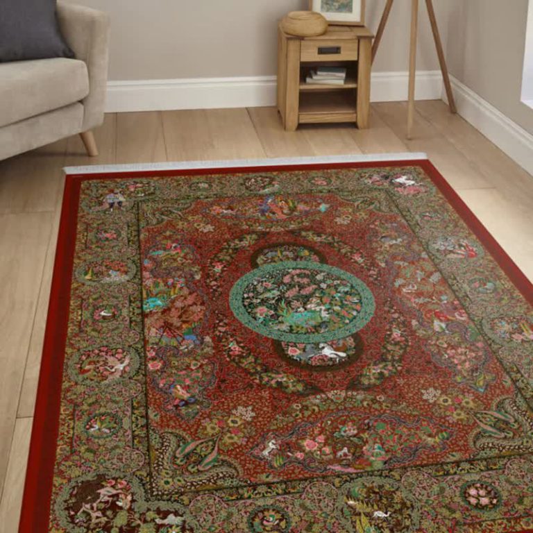 خرید مخمل فرش طرح ابریشمی دست بافت 1047