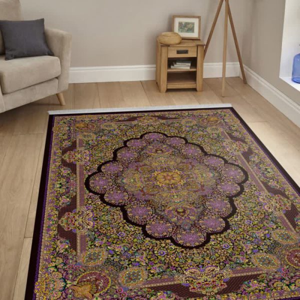 خرید مخمل فرش طرح ابریشمی دست بافت 1052