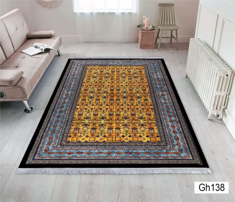 خرید مخمل فرش نارنجی سالن پذیرایی