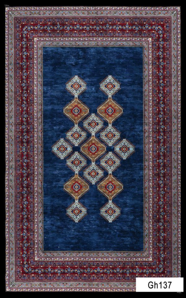 خرید فرشینه مخمل شانل سرمه ا ی