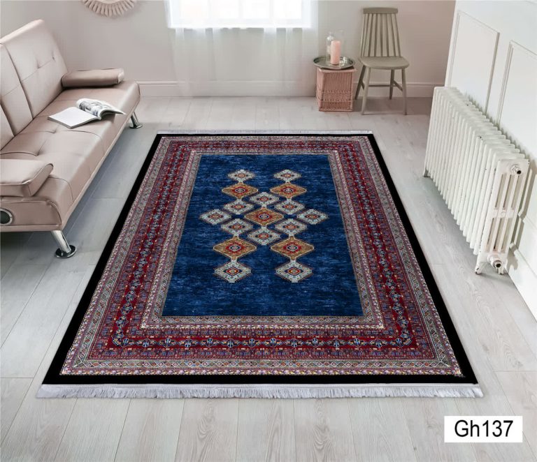 خرید فرشینه مخمل شانل سرمه ا ی