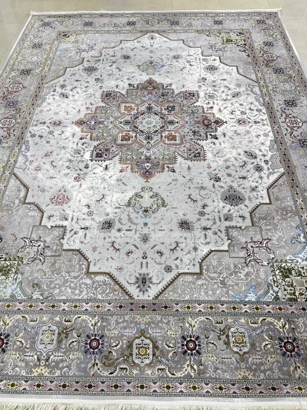 خرید فرش ماشینی 1200 شانه هریس طوسی