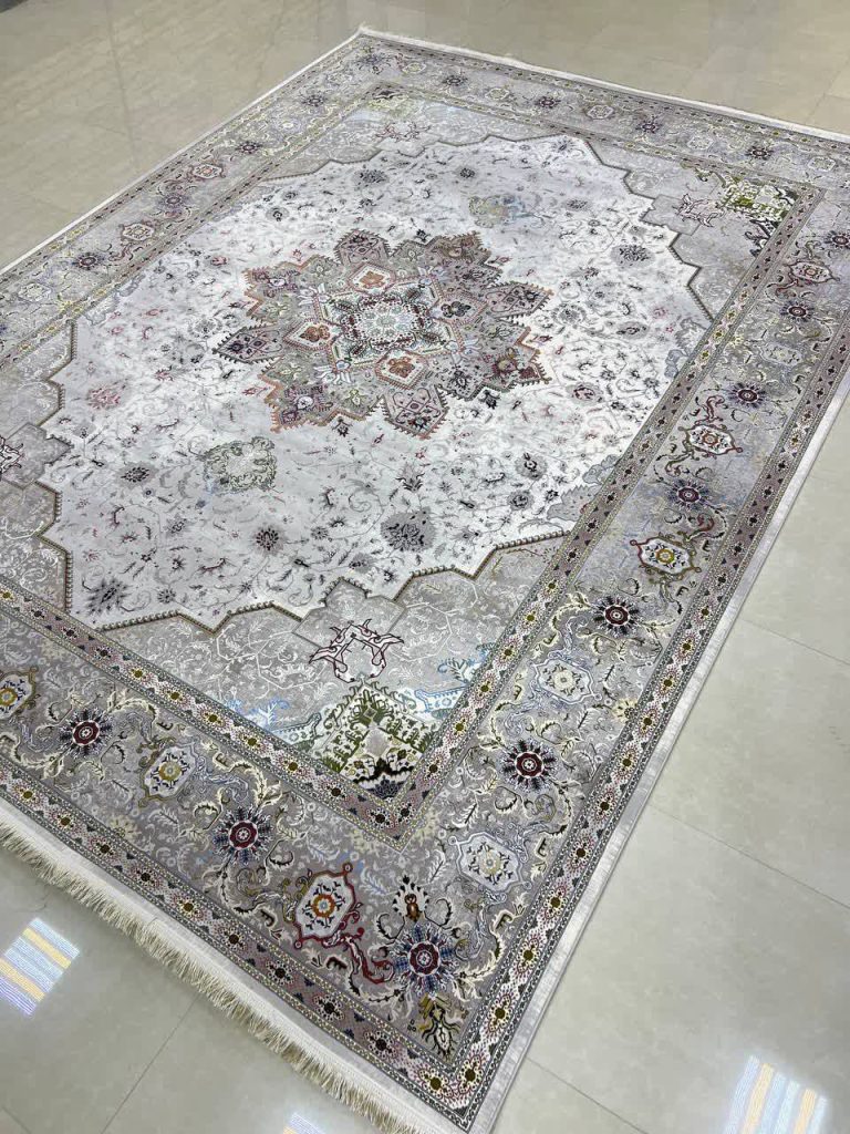 خرید فرش ماشینی 1200 شانه هریس طوسی