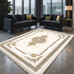 خرید فرشینه سفید ترک فرشینه 6 متری