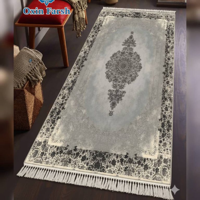 خرید فرشینه راهرویی طوسی کرمی