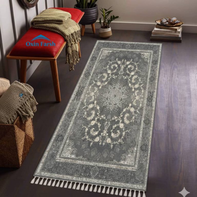 خرید فرشینه راهرویی طوسی کلاسیک