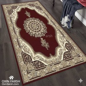 خرید فرشینه راهرویی کلاسیک قرمز و کرم