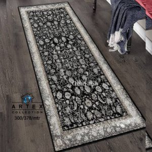 خرید فرشینه راهرویی مشکی طوسی