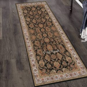 خرید فرشینه راهرویی مشکی نارنجی