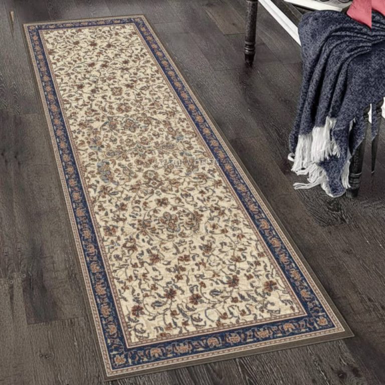 خرید فرشینه راهرویی کرم و سرمه ای