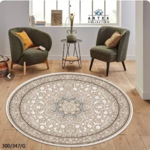 خرید فرشینه گرد قهوه ای