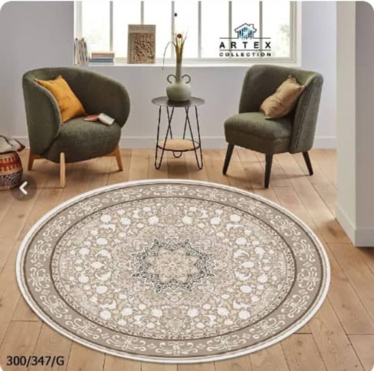 خرید فرشینه گرد قهوه ای